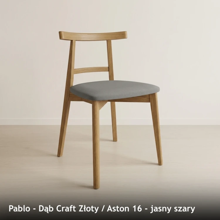 PABLO - stelaż Dąb Craft Złoty, tkanina Aston 16, jasny szary
