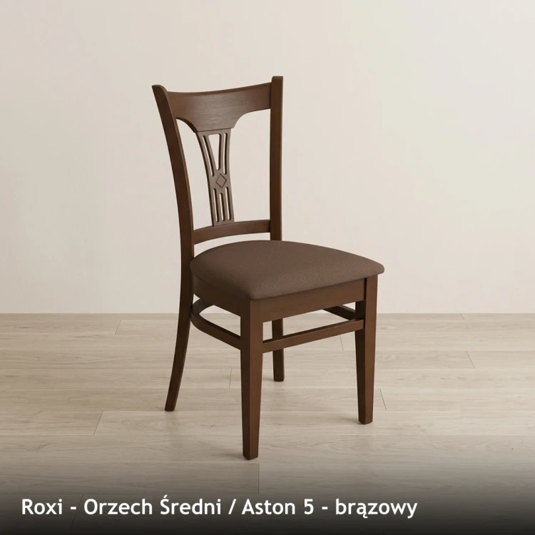 ROXI - stelaż Orzech Średni, tkanina Aston 5, brązowy