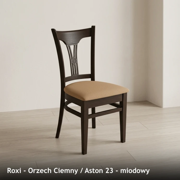 ROXI - stelaż Orzech Ciemny, tkanina Aston 23, miodowy