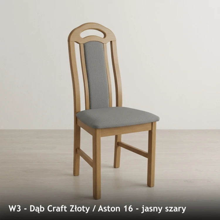 W3 - stelaż Dąb Craft Złoty, tkanina Aston 16, jasny szary