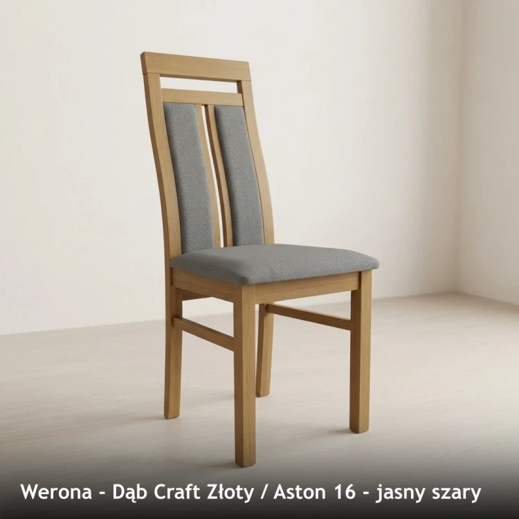 WERONA - stelaż Dąb Craft Złoty, tkanina Aston 16, jasny szary