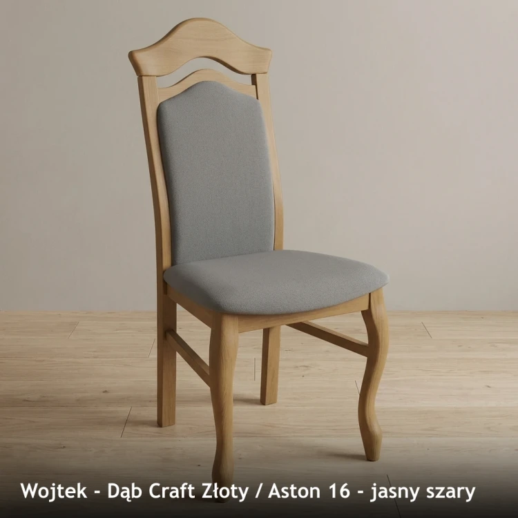 WOJTEK - stelaż Dąb Craft Złoty, tkanina Aston 16, jasny szary