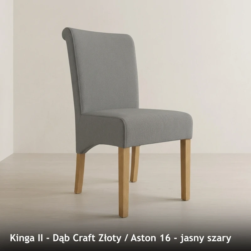 Kinga II - Dąb Craft Złoty - Aston 16 - jasny szary