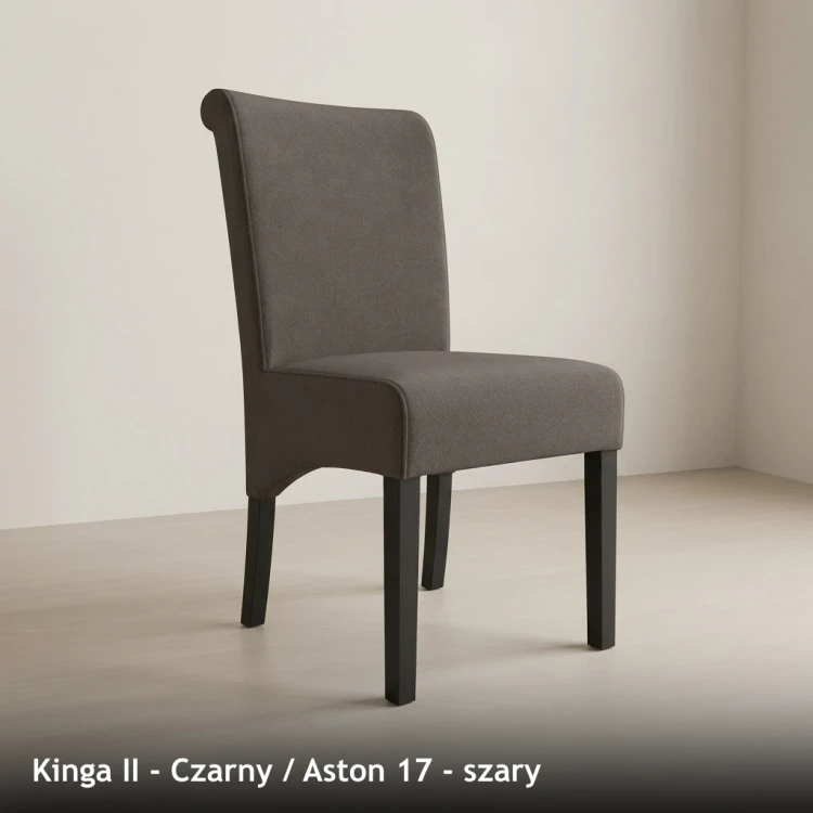 KINGA II - stelaż Czarny, tkanina Aston 17, szary