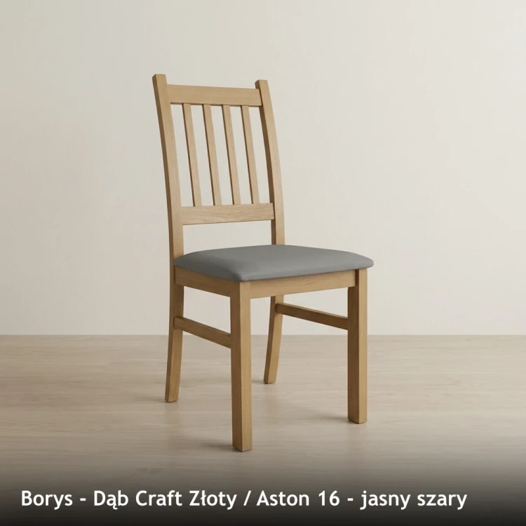 BORYS - stelaż Dąb Craft Złoty, tkanina Aston 16, jasny szary