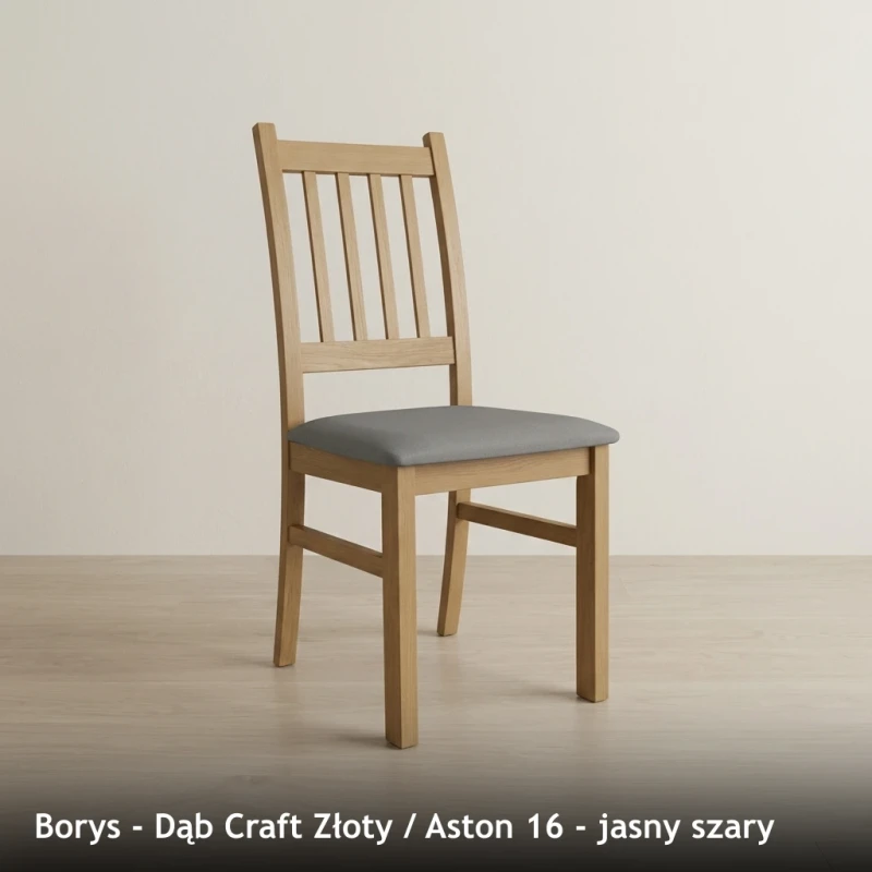 Borys - Dąb Craft Złoty - Aston 16 - jasny szary