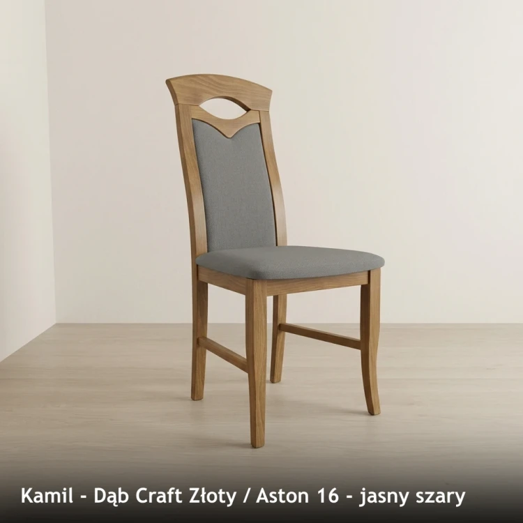 KAMIL - stelaż Dąb Craft Złoty, tkanina Aston 16, jasny szary