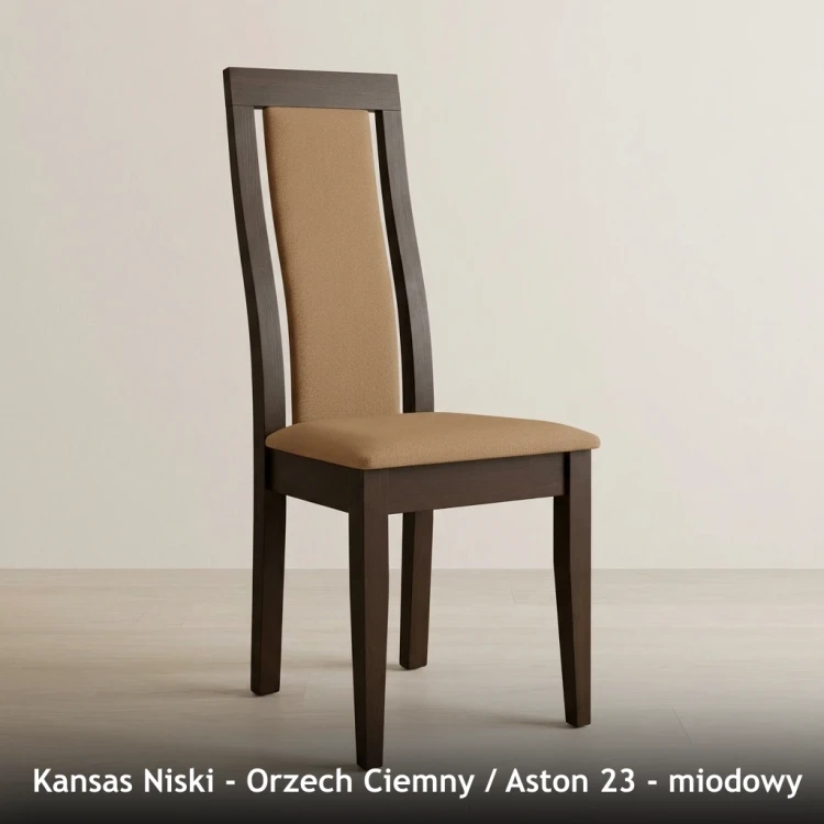 KANSAS NISKI - stelaż Orzech Ciemny, tkanina Aston 23, miodowy