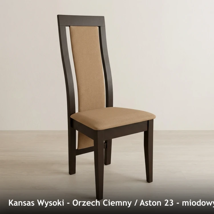 KANSAS WYSOKI - stelaż Orzech Ciemny, tkanina Aston 23, miodowy