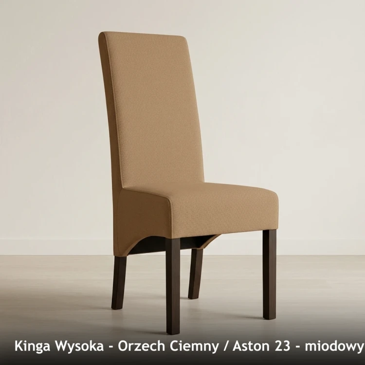 KINGA WYSOKA - stelaż Orzech Ciemny, tkanina Aston 23, miodowy