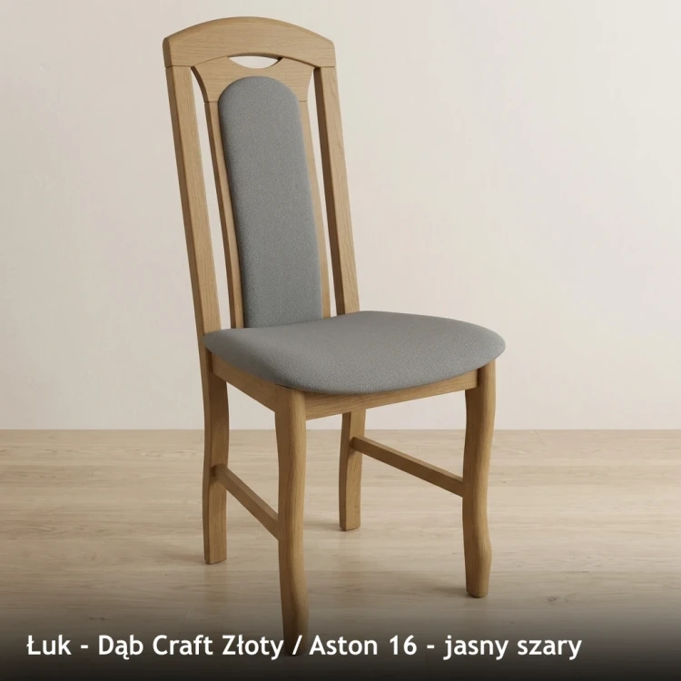 ŁUK - stelaż Dąb Craft Złoty, tkanina Aston 16, jasny szary