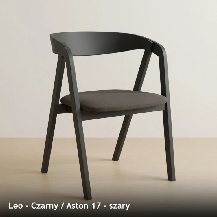 LEO - stelaż Czarny, tkanina Aston 17, szary