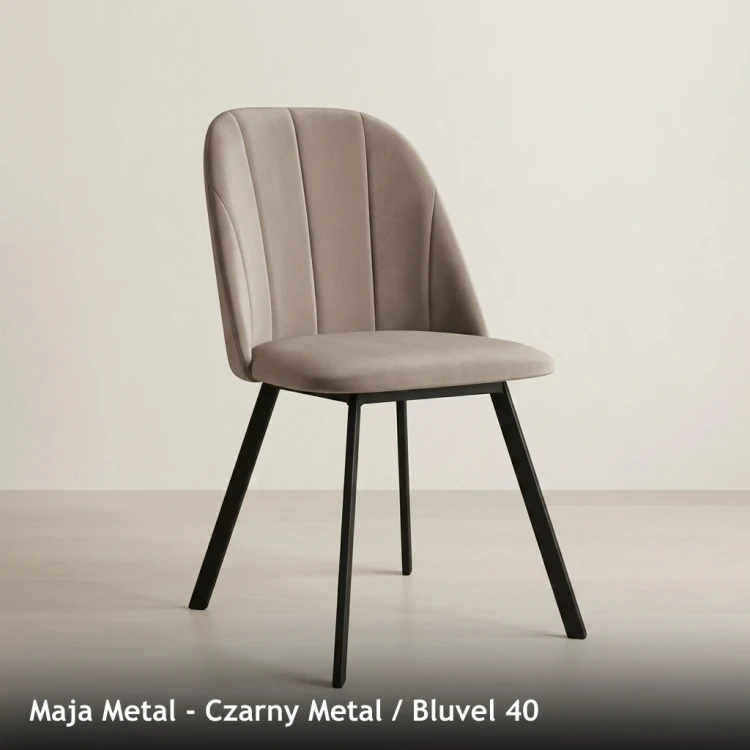 MAJA METAL - stelaż Czarny Metal, tkanina Bluvel 40