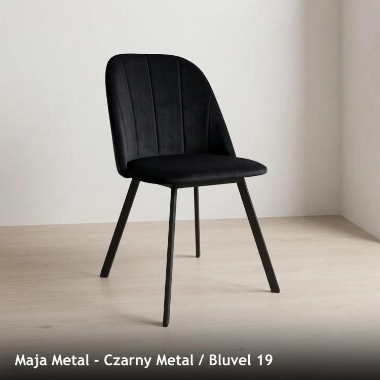 MAJA METAL - stelaż Czarny Metal, tkanina Bluvel 19