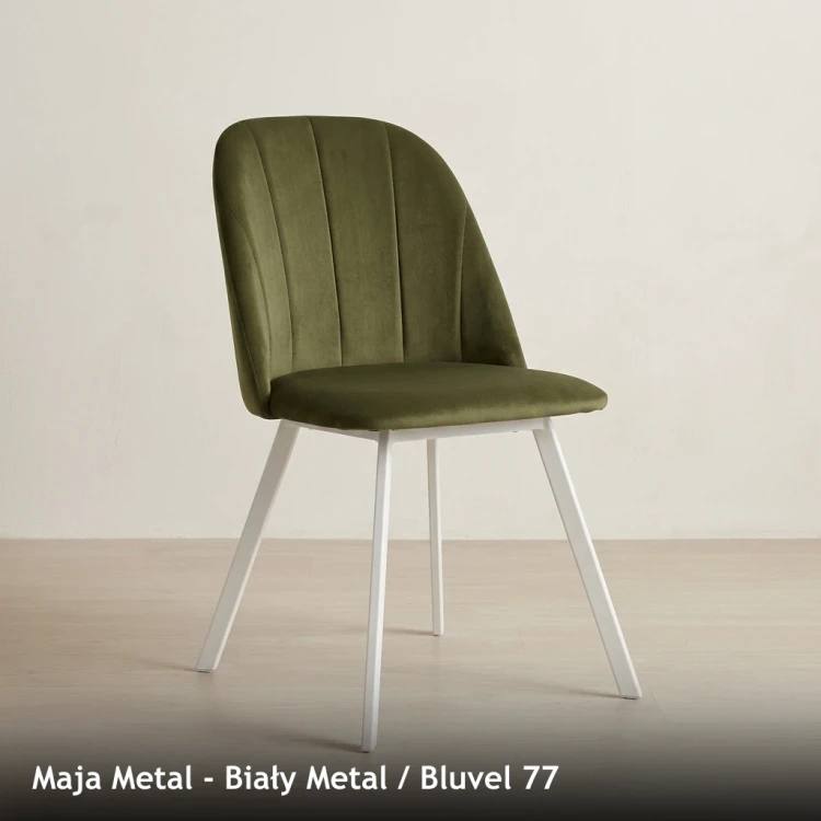 MAJA METAL - stelaż Biały Metal, tkanina Bluvel 77