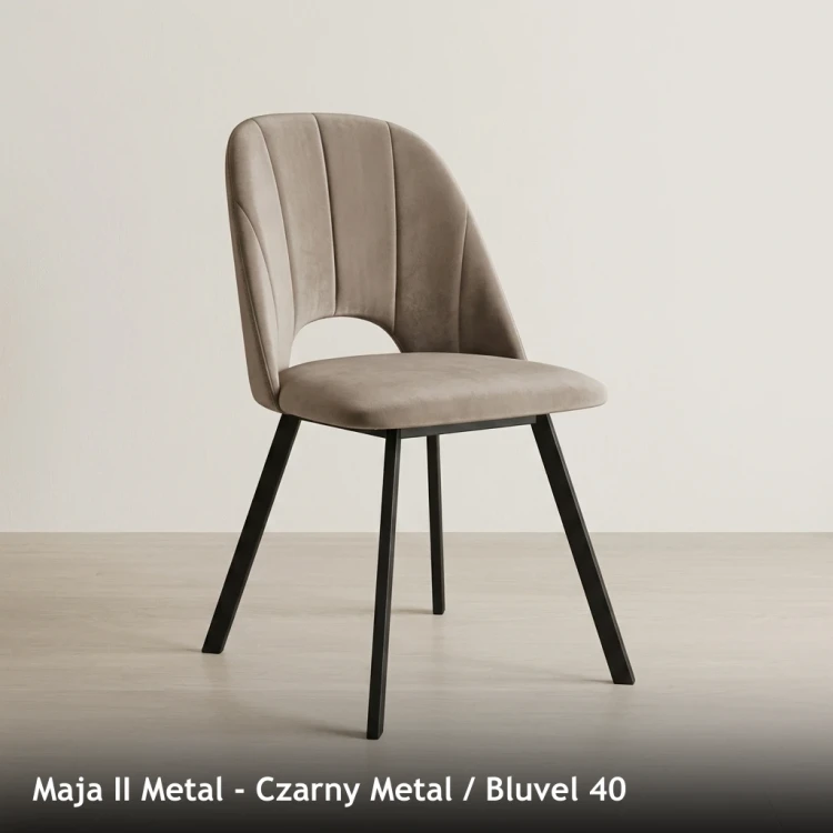 MAJA II METAL - stelaż Czarny Metal, tkanina Bluvel 40