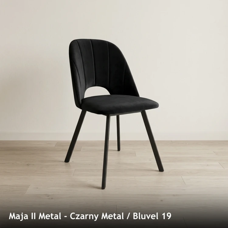 MAJA II METAL - stelaż Czarny Metal, tkanina Bluvel 19