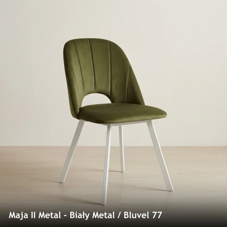 MAJA II METAL - stelaż Biały Metal, tkanina Bluvel 77