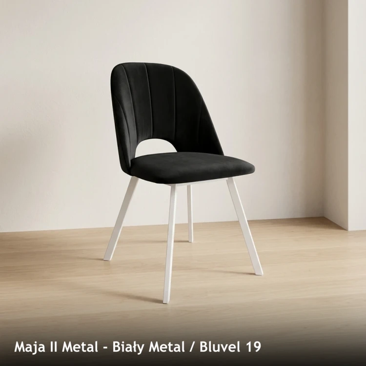 MAJA II METAL - stelaż Biały Metal, tkanina Bluvel 19
