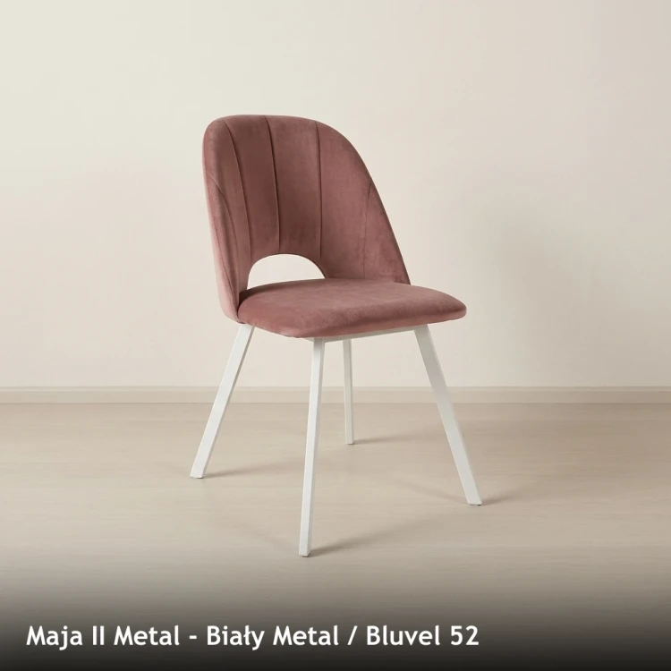MAJA II METAL - stelaż Biały Metal, tkanina Bluvel 52