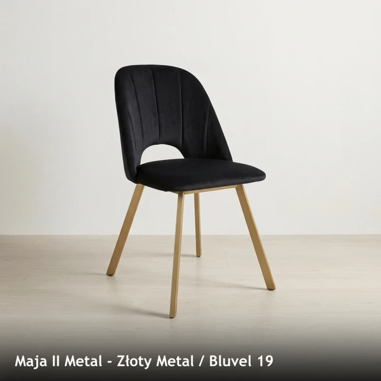 MAJA II METAL - stelaż Złoty Metal, tkanina Bluvel 19