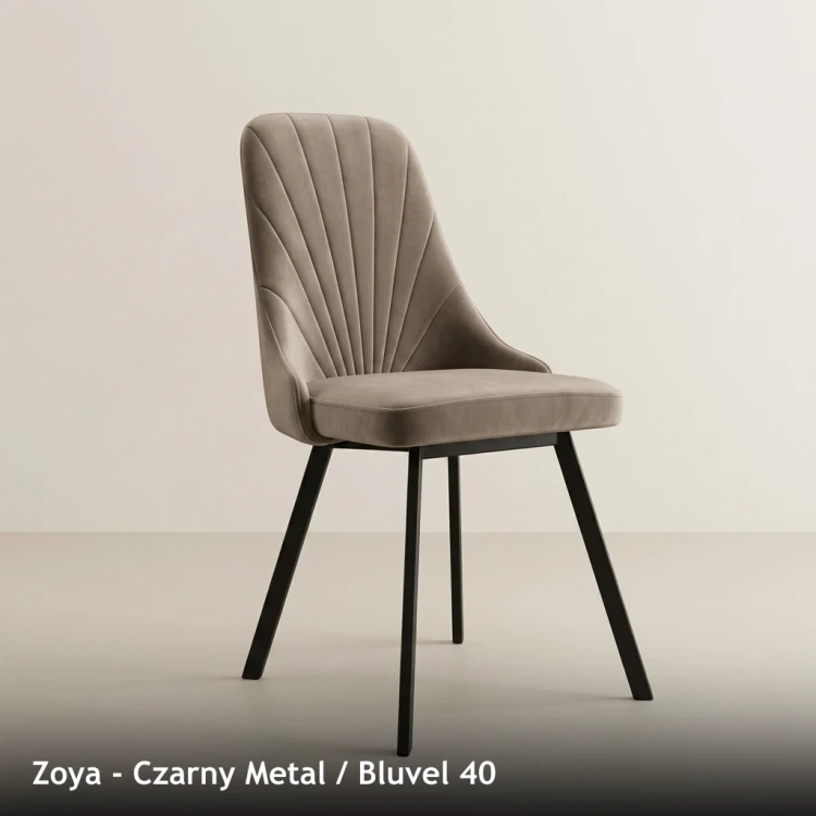 ZOJA METAL - stelaż Czarny Metal, tkanina Bluvel 40