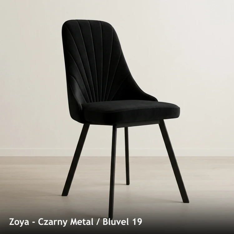 ZOJA METAL - stelaż Czarny Metal, tkanina Bluvel 19