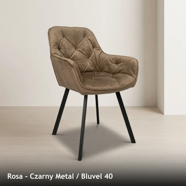 ROSA - stelaż Czarny Metal, tkanina Bluvel 40