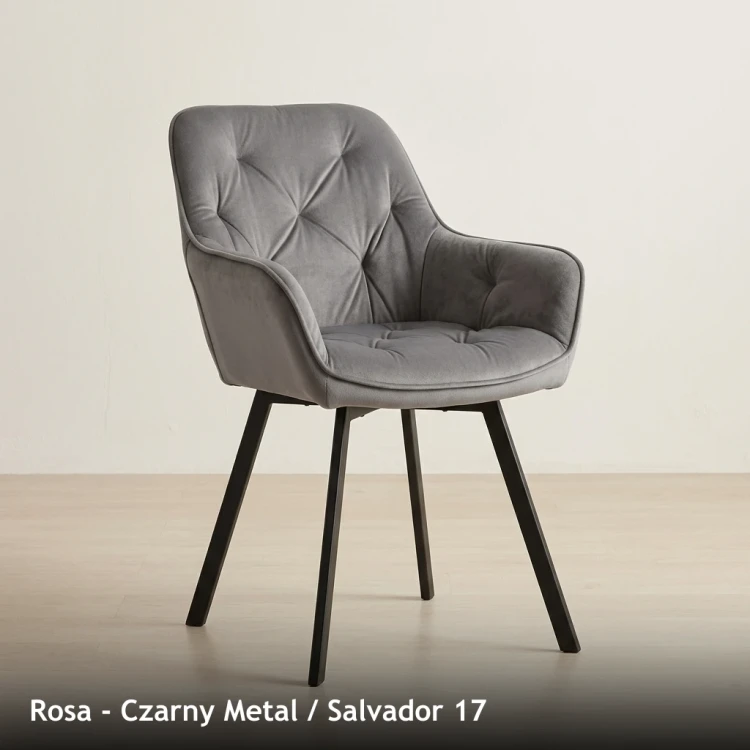 ROSA - stelaż Czarny Metal, tkanina Salvador 17