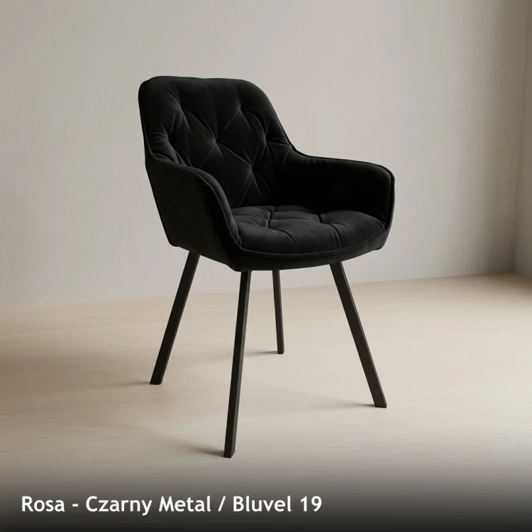 ROSA - stelaż Czarny Metal, tkanina Bluvel 19