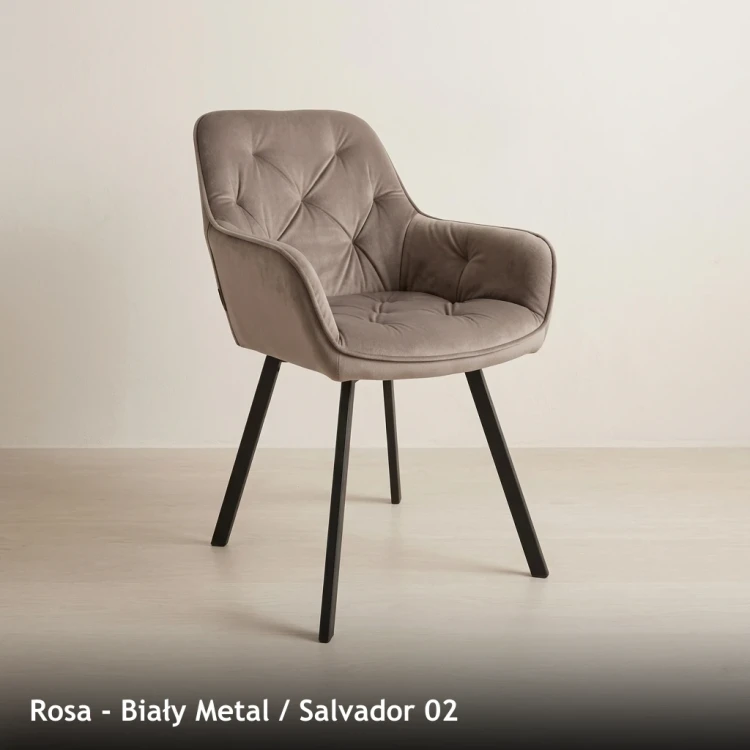 ROSA - stelaż Biały Metal, tkanina Salvador 02