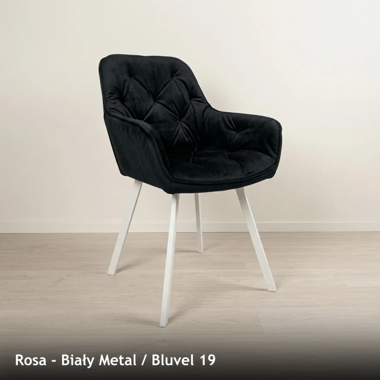 ROSA - stelaż Biały Metal, tkanina Bluvel 19