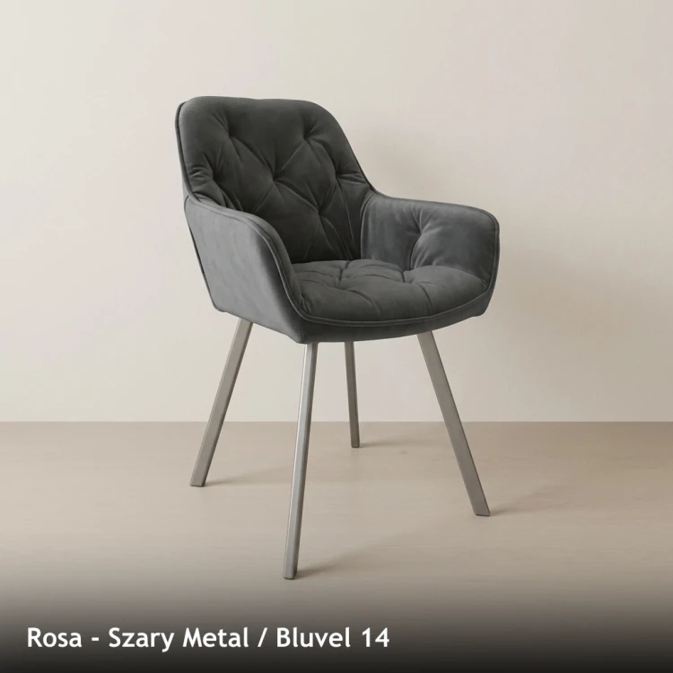 ROSA - stelaż Szary Metal, tkanina Bluvel 14