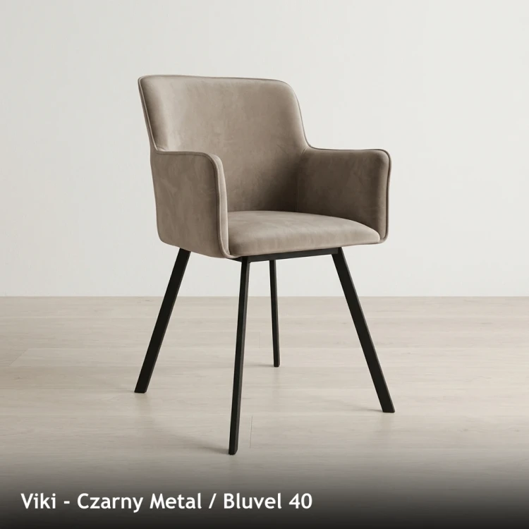 VIKI - stelaż Czarny Metal, tkanina Bluvel 40