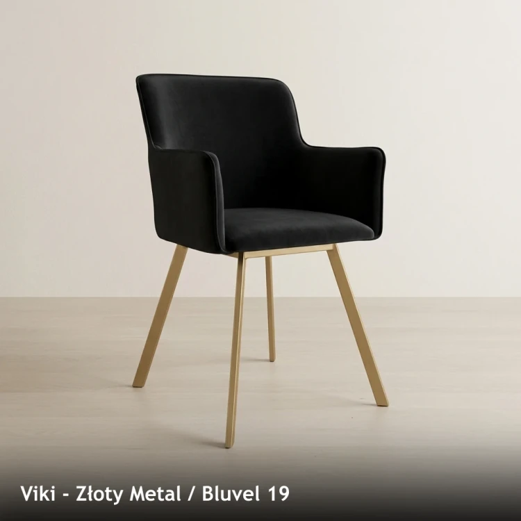 VIKI - stelaż Złoty Metal, tkanina Bluvel 19