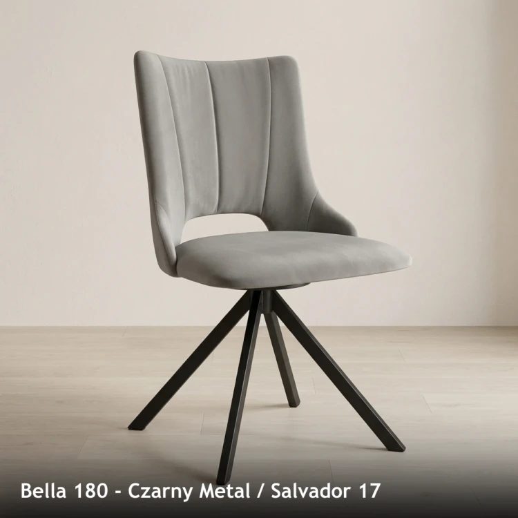 BELLA 180 - stelaż Czarny Metal, tkanina Salvador 17