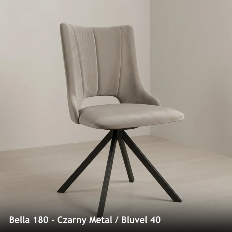 BELLA 180 - stelaż Czarny Metal, tkanina Bluvel 40