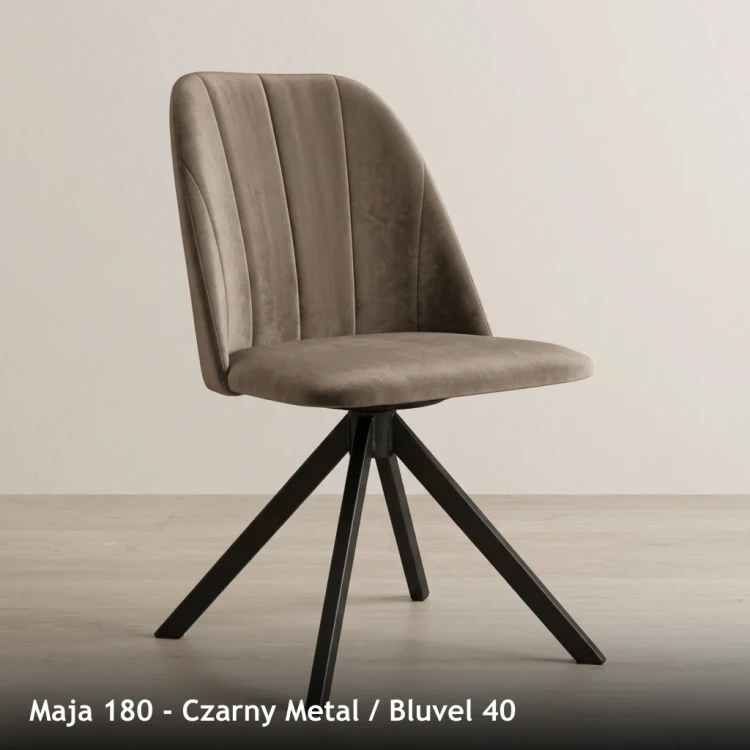 MAJA 180 - stelaż Czarny Metal, tkanina Bluvel 40