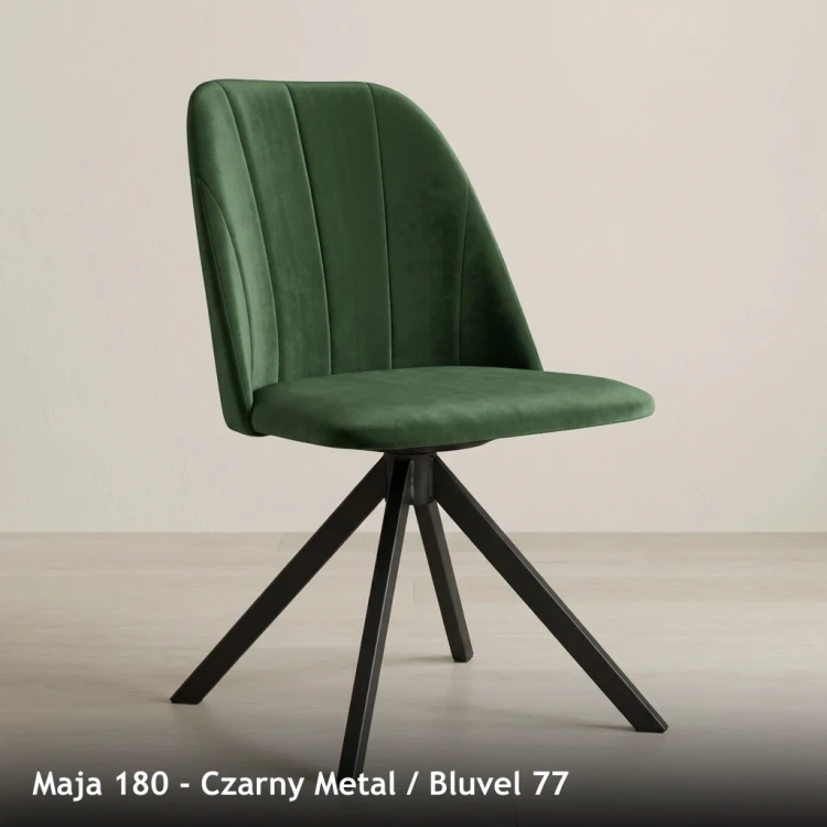 MAJA 180 - stelaż Czarny Metal, tkanina Bluvel 77
