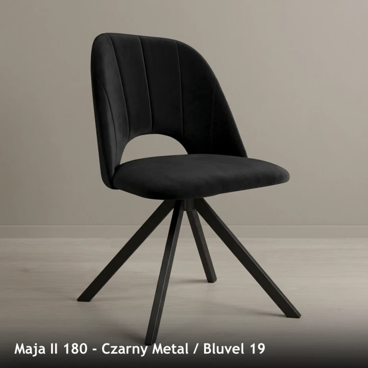 MAJA II 180 - stelaż Czarny Metal, tkanina Bluvel 19