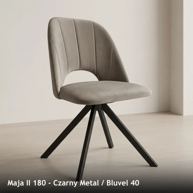MAJA II 180 - stelaż Czarny Metal, tkanina Bluvel 40