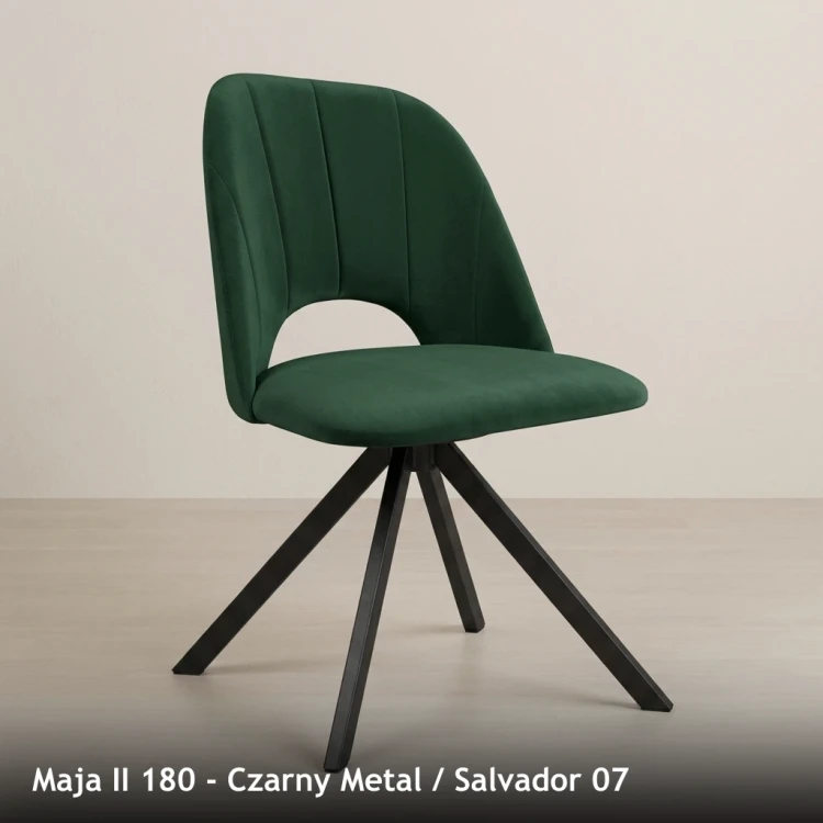 MAJA II 180 - stelaż Czarny Metal, tkanina Salvador 07