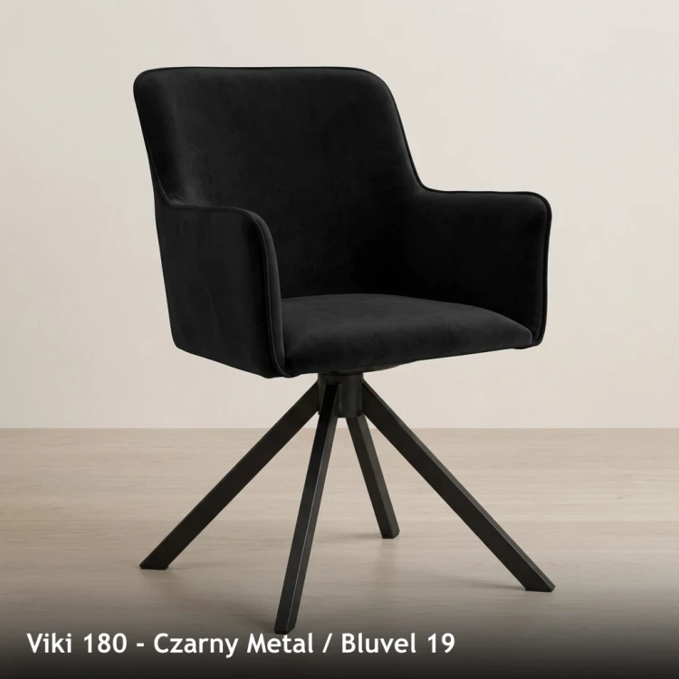 VIKI 180 - stelaż Czarny Metal, tkanina Bluvel 19