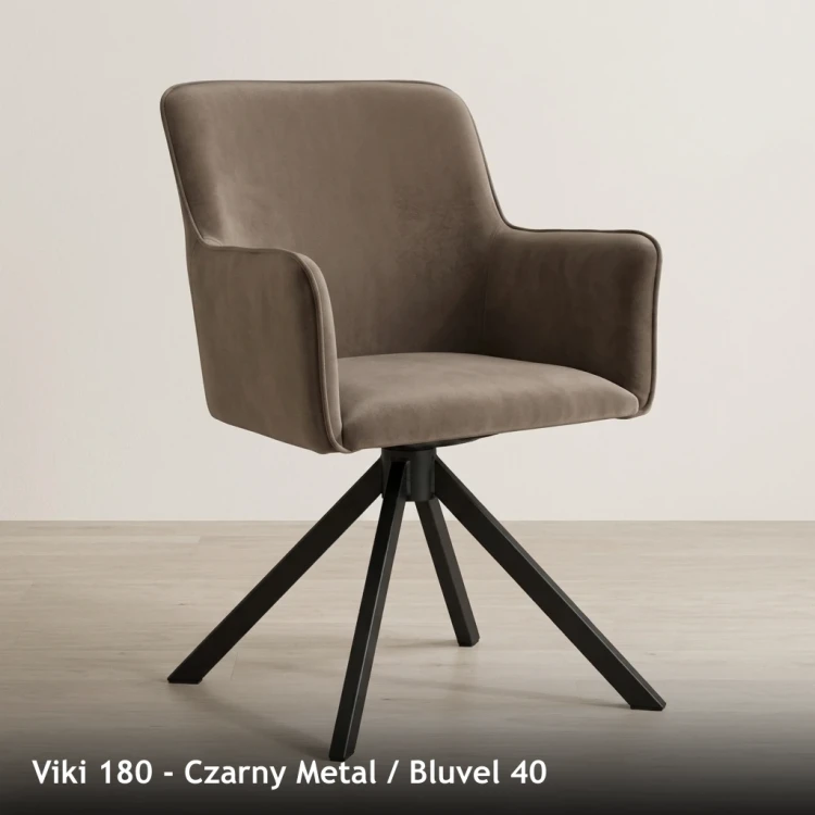 VIKI 180 - stelaż Czarny Metal, tkanina Bluvel 40