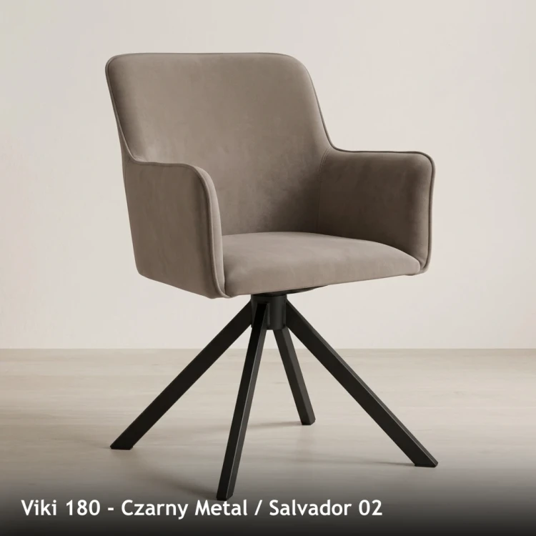 VIKI 180 - stelaż Czarny Metal, tkanina Salvador 02