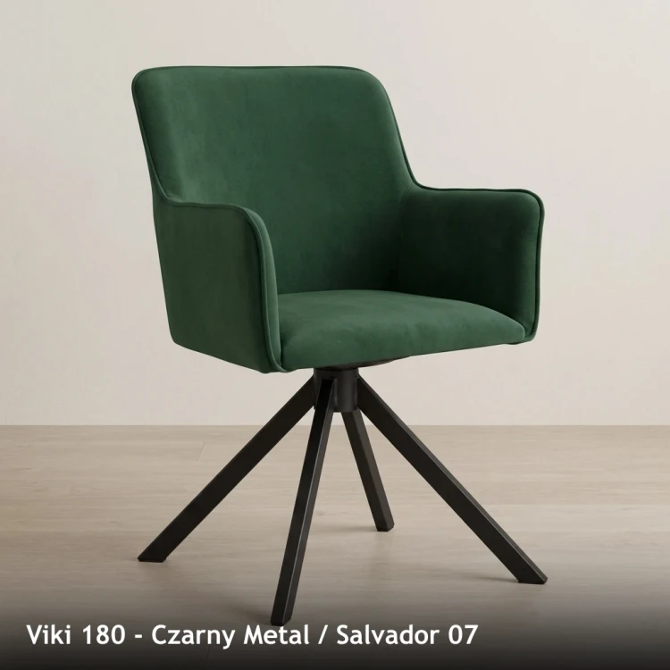 VIKI 180 - stelaż Czarny Metal, tkanina Salvador 07
