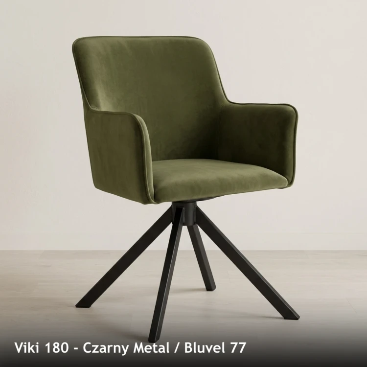 VIKI 180 - stelaż Czarny Metal, tkanina Bluvel 77