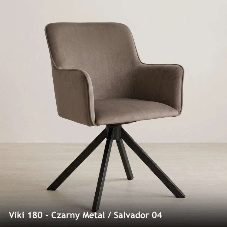 VIKI 180 - stelaż Czarny Metal, tkanina Salvador 04