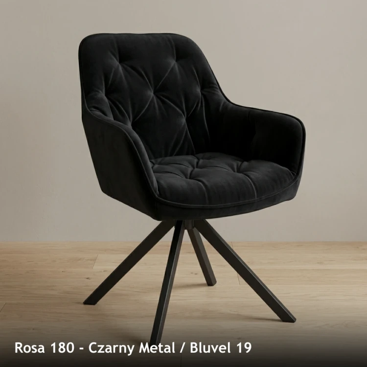 ROSA 180 - stelaż Czarny Metal, tkanina Bluvel 19