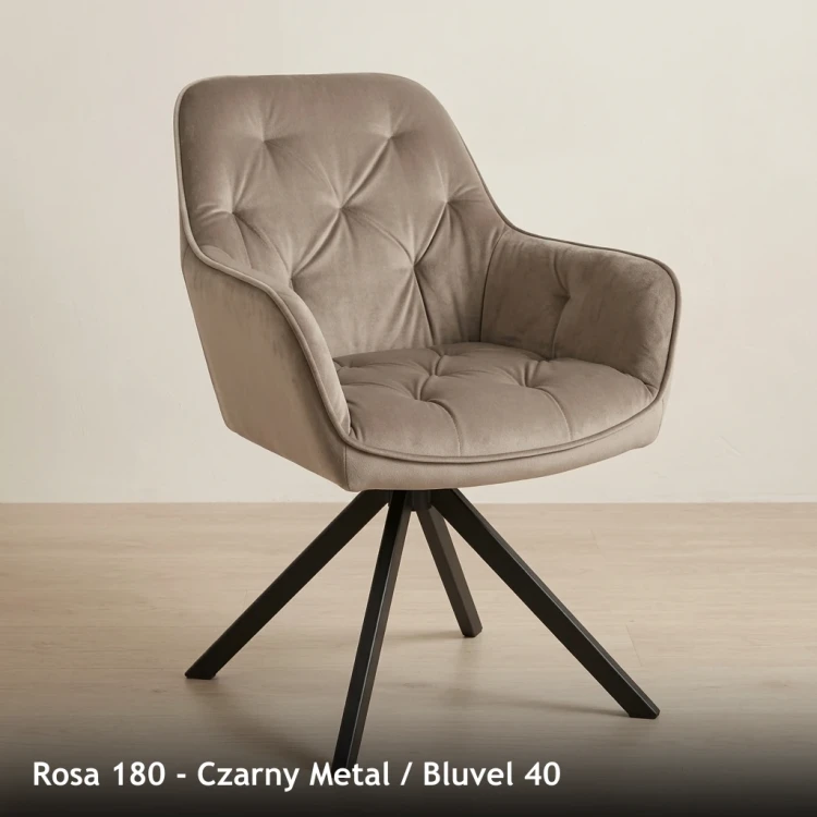 ROSA 180 - stelaż Czarny Metal, tkanina Bluvel 40